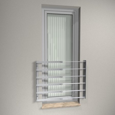 Edelstahl Fenstergitter Q Line - 6 fach Flach 35x5 (auf Fassade)