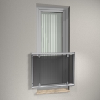 Edelstahl Fenstergitter R Line - ESG grau (auf Fassade)