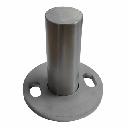 Fußpunkt aufgesetzt (Ronde Ø100x8, 2 Loch, Bolzen Ø38x100 für Pfosten 42,4x2,0)