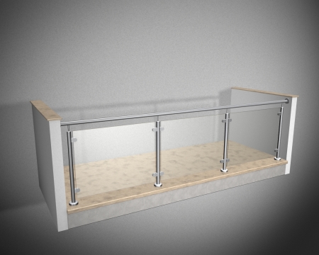 Edelstahlgeländer R Line VSG/ESG Sicherheitsglas farblos in Klemmhaltern