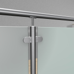 Edelstahlgeländer R Line Verbundglas VSG/ESG milchig in Klemmhaltern