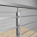 Edelstahlgeländer Q Line 6 Stäbe 12x12 waagerecht bis 2700mm (3 Pfosten) 1.1 aufgesetzt