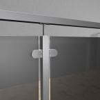 Edelstahlgeländer Q Line ESG Parsol grau in Klemmhaltern bis 4800mm (5 Pfosten) 3.2 unterseitig "mit Rinne"