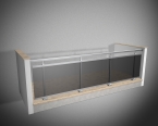 Edelstahlgeländer Q Line ESG Sicherheitsglas Parsol grau in U - Schienen bis 3800mm (4 Pfosten) 3.2 unterseitig "mit Rinne"