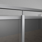 Edelstahlgeländer Q Line ESG Sicherheitsglas Parsol grau in U - Schienen bis 4900mm (5 Pfosten) 2.3 vorgesetzt "um die Rinne"