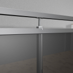 Edelstahlgeländer Q Line ESG Sicherheitsglas Parsol grau in U - Schienen bis 4900mm (5 Pfosten) 2.3 vorgesetzt "um die Rinne"