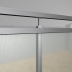 Edelstahlgeländer Q Line ESG Sicherheitsglas Mastercarree in U - Schienen bis 1600mm (2 Pfosten) 3.3 unterseitig "um die Rinne"
